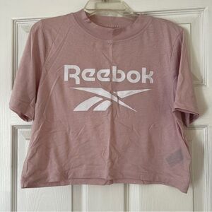NWOT Reebok Pink Cropped T-Shirt Casual Workout Short Sleeve